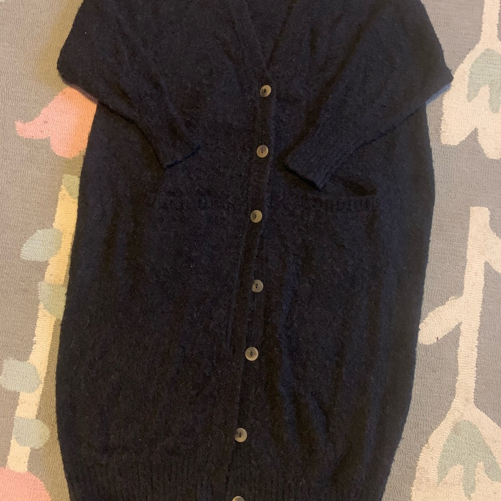 Long Boucle Wool Cardigan